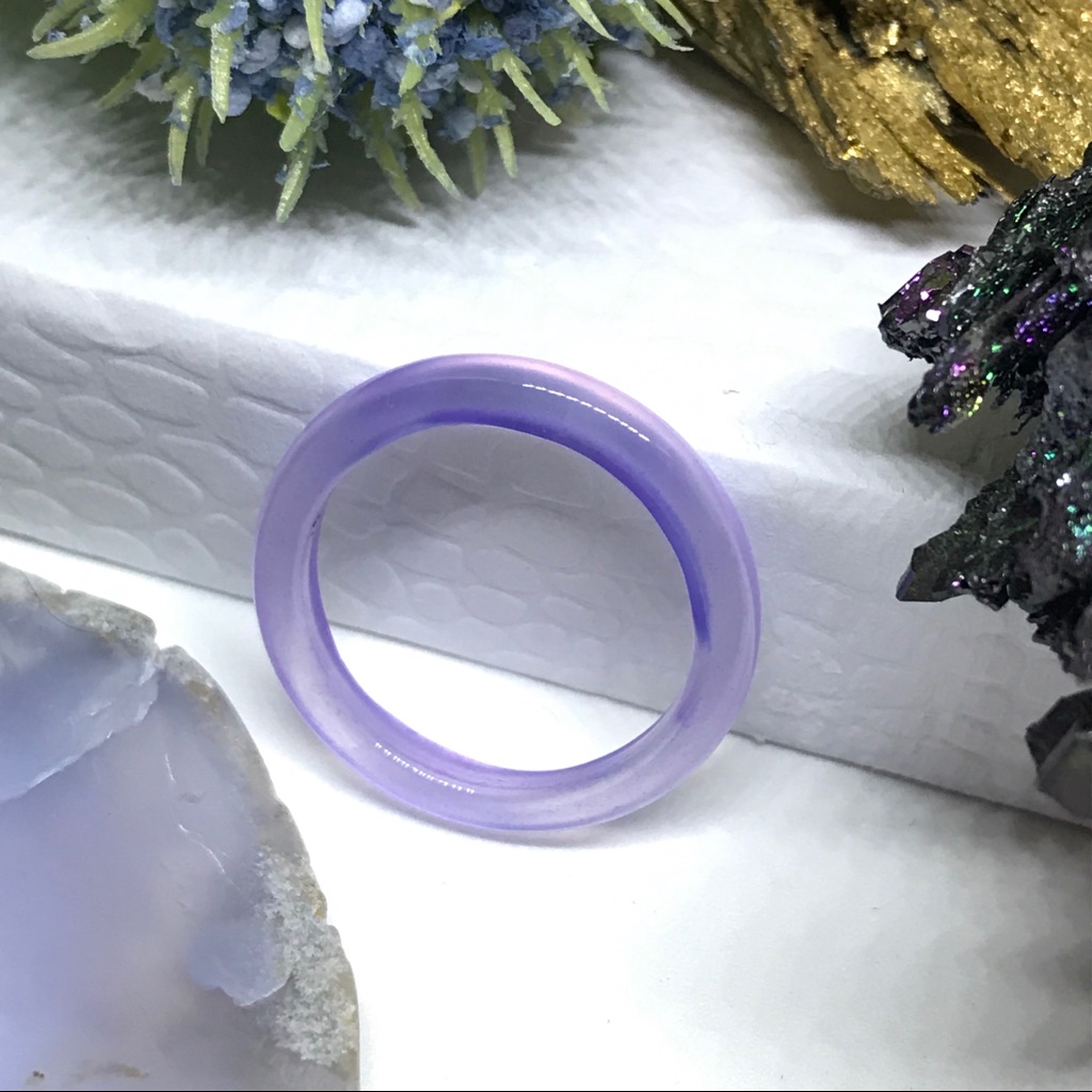 325 75 Solid Carved Purple Agate Ring Band 15$